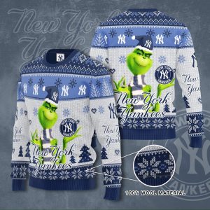 MLB New York Yankees Grinch Christmas Ugly Sweater, Yankees Christmas Sweater