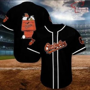 MLB Baltimore Orioles Snoopy Black Baseball Jersey, MLB Orioles Jersey