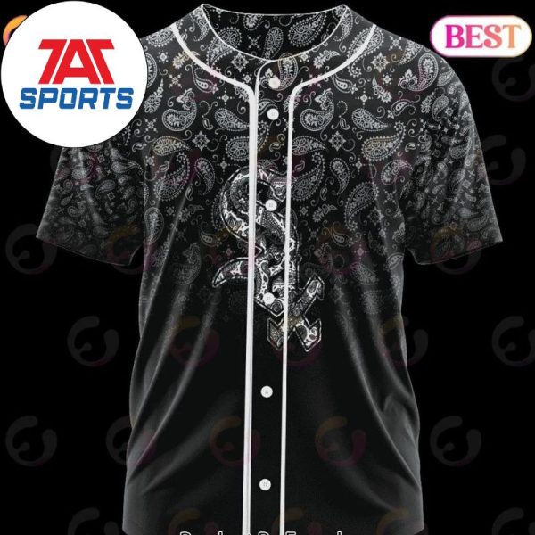 MLB Chicago White Sox Paisley Pattern Baseball Jersey, White Sox Pullover Jersey