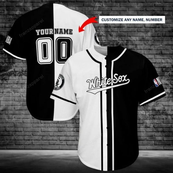 MLB Chicago White Sox Personalized White Black Baseball Jersey, Custom White Sox jersey
