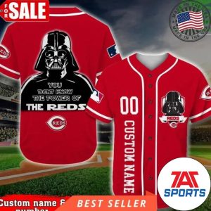 Cincinnati Reds Darth Vader Star Wars Mlb Custom Name Number Baseball Jersey, Custom Reds Jersey