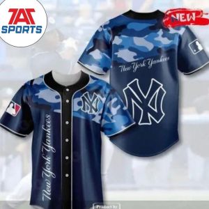 MLB New York Yankees Blue Gradient Color Design Baseball Jersey, New York Yankees Pullover Jersey
