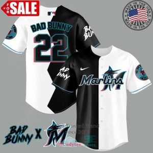 Bad Bunny And Miami Marlins Baseball Jersey, Marlins MLB jersey