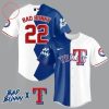 MLB Texas Rangers Bad Bunny 22 Baseball Jersey, Rangers Jersey Baseball