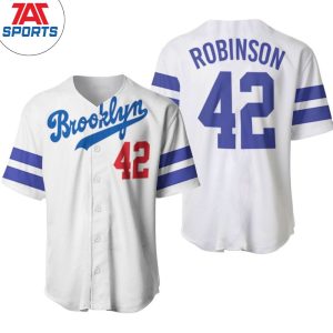 Brooklyn Dodgers Jackie Robinson 42 Mlb White Baseball Jersey, Jackie Robinson Day
