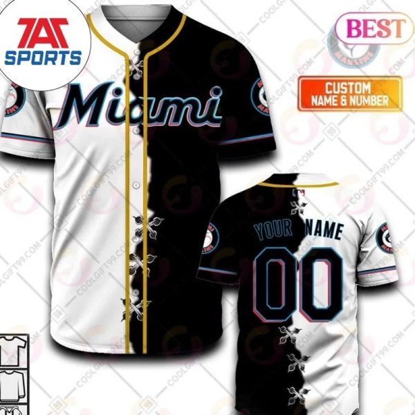 Personalized MLB Miami Marlins Mix Jersey, Custom Marlins Jersey