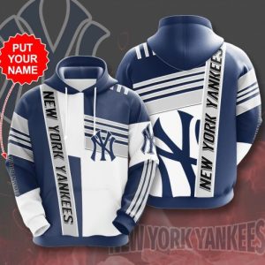 MLB New York Yankees Custom Name Line 3D Hoodie, Yankees Custom Hoodie