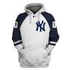 MLB New York Yankees Pinstripe White Personalized 3D Hoodie, Yankees Custom Hoodie