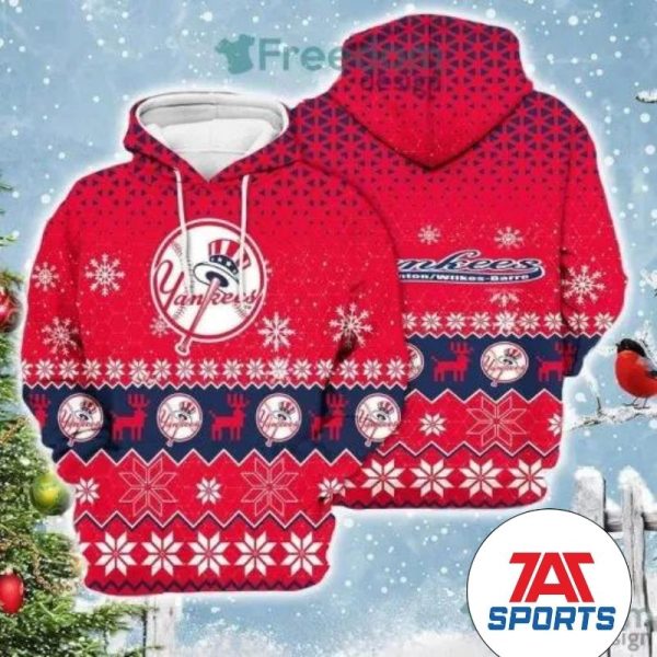 MLB New York Yankees Ugly Christmas 3D Hoodie, Yankees Pullover Hoodie
