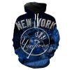 New York Yankees Blue Camo 3D Hoodie, Yankees Pullover Hoodie