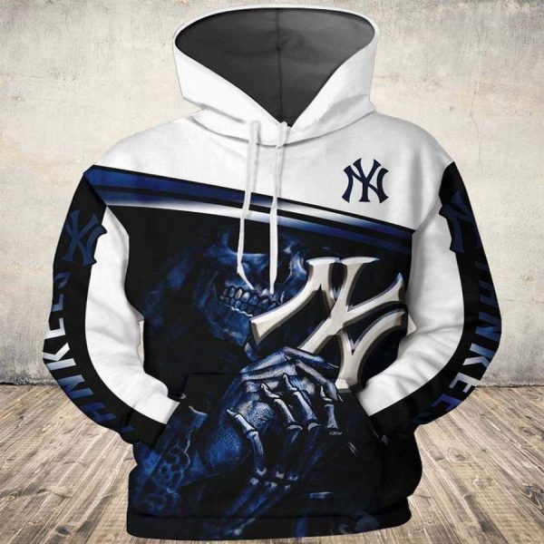 New York Yankees Skeleton 3D Hoodie, Hoodie MLB Yankees
