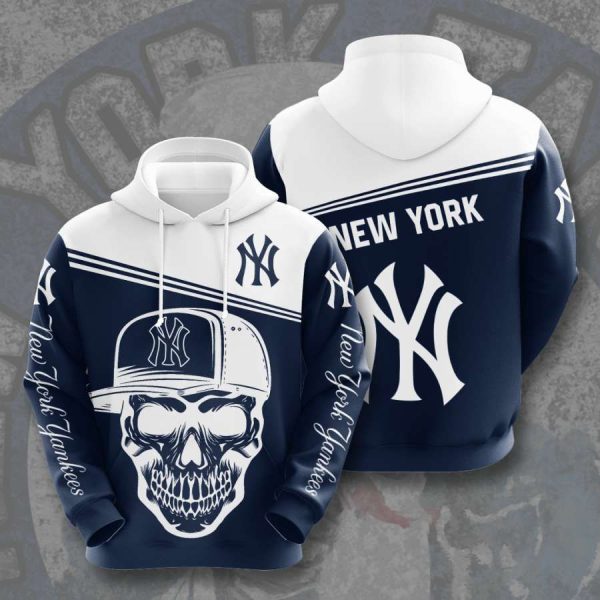 New York Yankees Skull Hat Baseball 3D Hoodie, Hoodie MLB Yankees