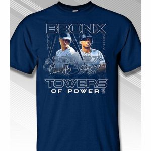 Aaron Judge and Giancarlo Stanton New York Bronx Towers of Power T-Shirt, Aaron Judge Yankees T-Shirt