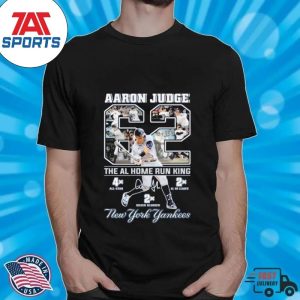 Aaron Judge The Al Home Run King 62 Ny Yankees Signatures Shirt, Aaron Judge Yankees T-Shirt