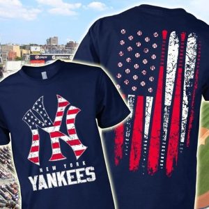 New York Yankees American Flag Back T-Shirt, New York Yankees T-shirt