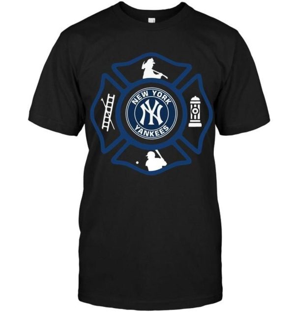 New York Yankees Fire Fighter White T-Shirt, New York Yankees T-shirt
