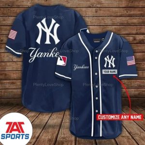 MLB New York Yankees Personalized Navy Baseball Jersey, New York Yankees Custom Jersey