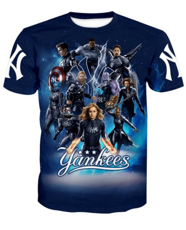 New York Yankees Marvel Team 3D T-Shirt, Baseball Shirt Yankees