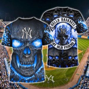 New York Yankees Skull Darkness 3D T-Shirt, MLB Yankees Shirt