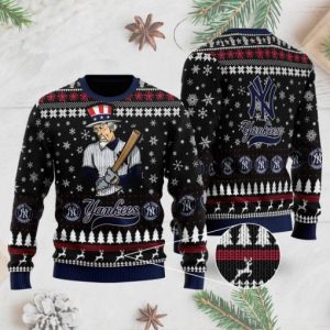 MLB New York Yankees Christmas Baseball Ugly Sweater, Yankees Ugly Christmas Sweater