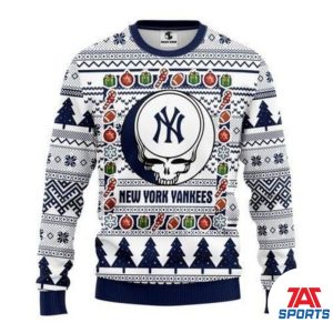 MLB New York Yankees Grateful Dead Baseball Ugly Sweater, Yankees Ugly Christmas Sweater