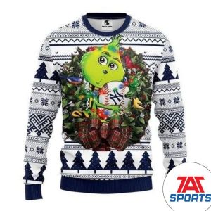 MLB The Grinch Hug New York Yankees Ugly Sweater, Yankees Christmas Sweater
