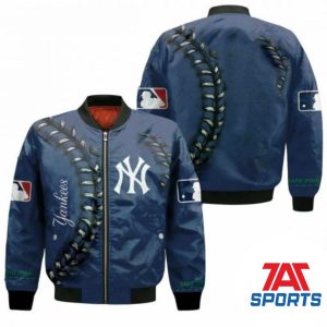 MLB New York Yankees Baseball Ball Bomber Jacket, Yankees MLB Jacket