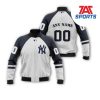MLB New York Yankees Personalized Gray Bomber Jacket, Yankees MLB Jacket