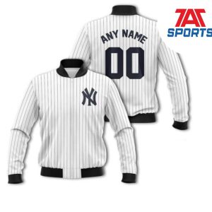 MLB New York Yankees Pinstripe Personalized Bomber Jacket, Yankees MLB Jacket