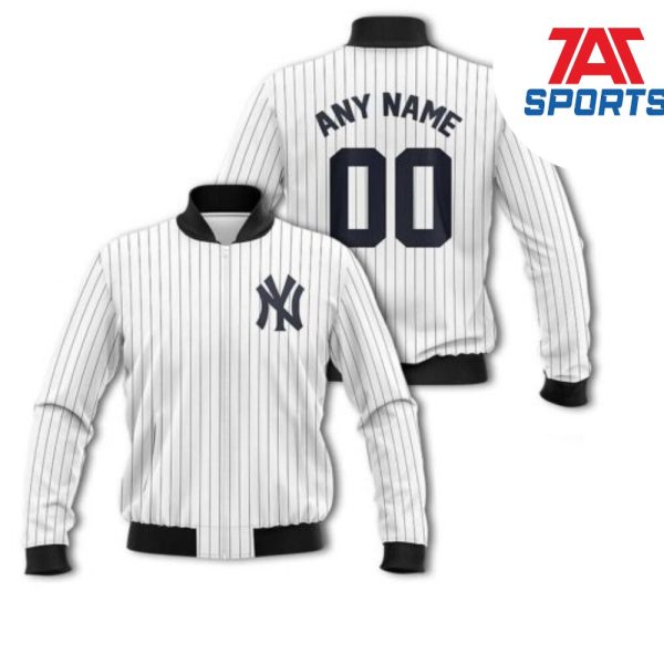 MLB New York Yankees Pinstripe Personalized Bomber Jacket, Yankees MLB Jacket