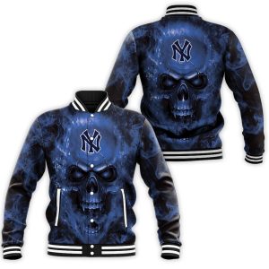 New York Yankees Skull Fire Baseball Jacket, MLB Yankees Jacket