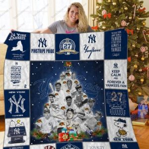 All Star New York Yankees Christmas Tree Blanket, Yankees Fleece Throw Blanket