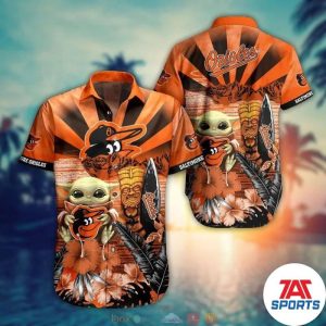Baby Yoda Baltimore Orioles MLB Hawaiian Shirt, Baltimore Orioles Hawaiian Shirt
