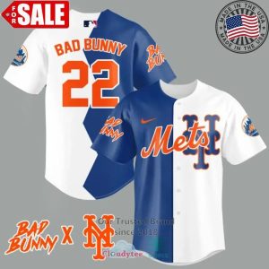 Bad Bunny And New York Mets Baseball Jersey, MLB Mets jersey