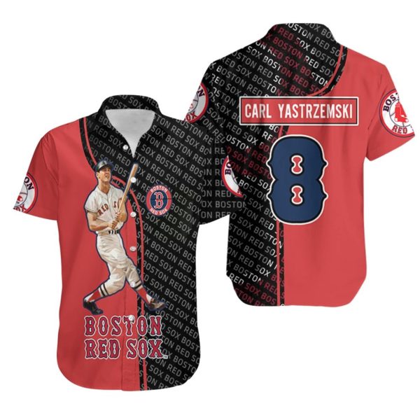 Boston Red Sox Carl Yastrzemski 8 Hawaiian Shirt, Hawaiian Red Sox Shirt