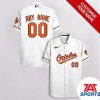 Custom Name Number Baltimore Orioles Orange Black Words MLB Hawaiian Shirt, Orioles Hawaiian Shirt