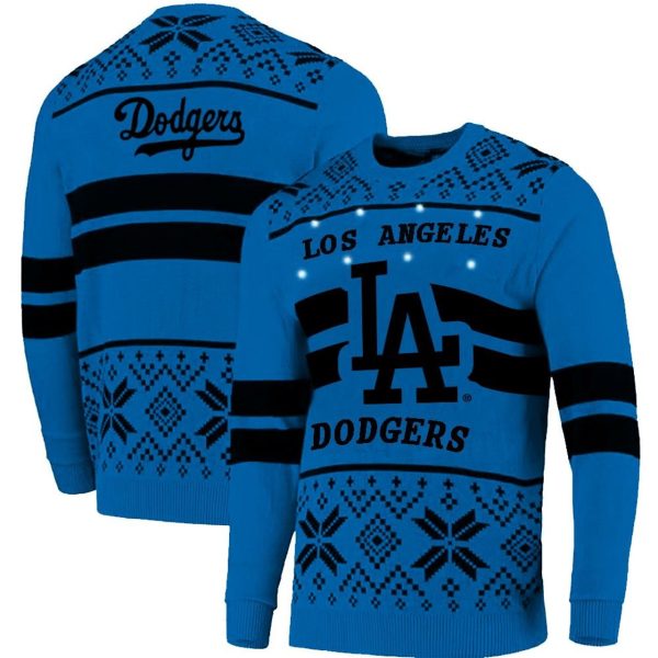 Los Angeles Dodgers Light Up Ugly Sweater, Dodgers Christmas Sweater