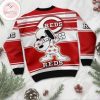 MLB Cincinnati Reds Santa Claus Hat Ho Ho Ho Custom Name Ugly Christmas Sweater, Cincinnati Reds Christmas Sweater