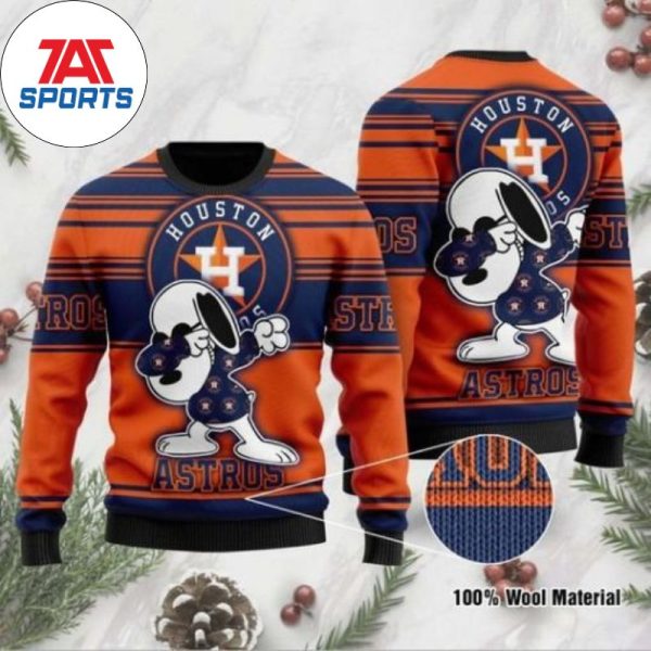 MLB Houston Astros Snoopy Ugly Sweater, Astros Christmas Sweater