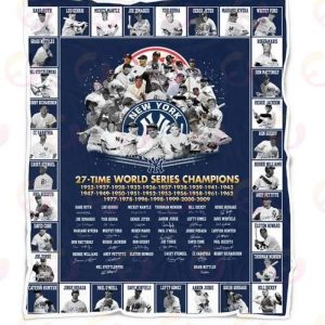MLB New York Yankees 27-Time World Series Champions Fleece Blanket, Yankees Fleece Throw Blanket