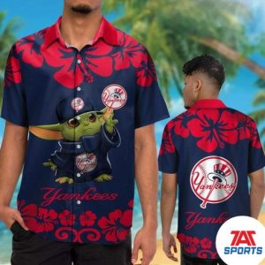 MLB New York Yankees Baby Yoda Hawaiian Shirt, Yankees Aloha Shirt