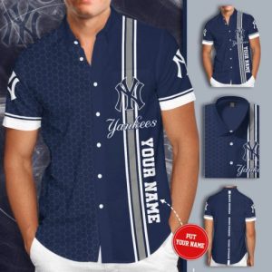 MLB New York Yankees Custom Name Hawaiian Shirt, Yankees Tropical Shirt