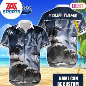 MLB New York Yankees Dolphins And Waves Special Hawaiian Shirt, Yankees Aloha Shirt