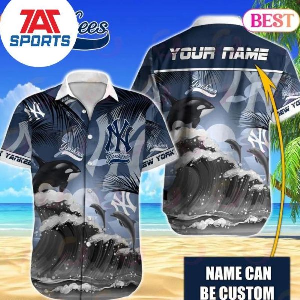 MLB New York Yankees Dolphins And Waves Special Hawaiian Shirt, Yankees Aloha Shirt