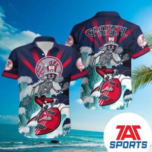 MLB New York Yankees Grateful Dead Surfing Hawaiian Shirt, Yankees Aloha Shirt