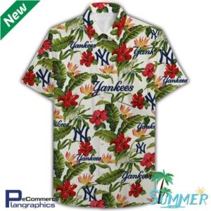 MLB New York Yankees Hawaiian Shirt, Yankees Tropical Shirt