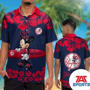 MLB New York Yankees Minnie Mouse Hawaiian Shirt, Yankees Tropical Shirt