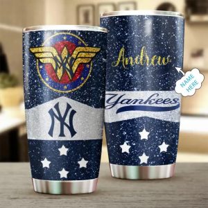 MLB New York Yankees Wonder Woman Baseball Custom Tumbler, Yankees Tumbler