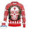 MLB Philadelphia Phillies Grateful Dead Skull Christmas Ugly Sweater, Philadelphia Phillies Ugly Sweater