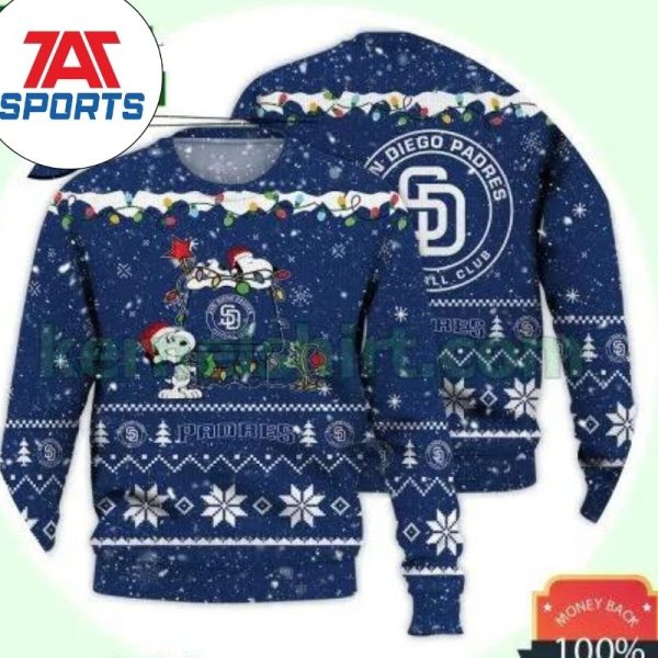 MLB San Diego Padres Snoopy Dog House Xmas Sweater, Padres Christmas Sweater